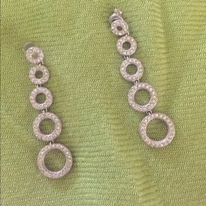 Nadri Cubic Zirconia Drop Circles Earrings